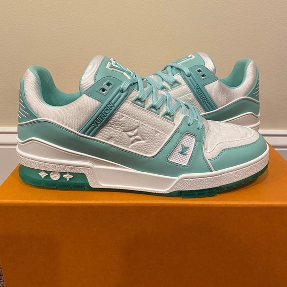 Louis Vuitton Trainer Mint Green / White LV 8.5 Brand new - Picture 2 of 9